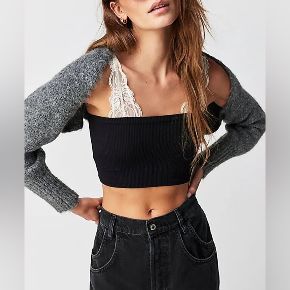 Free People Prima Donna Knit Bolero | Grey Knit Shrug